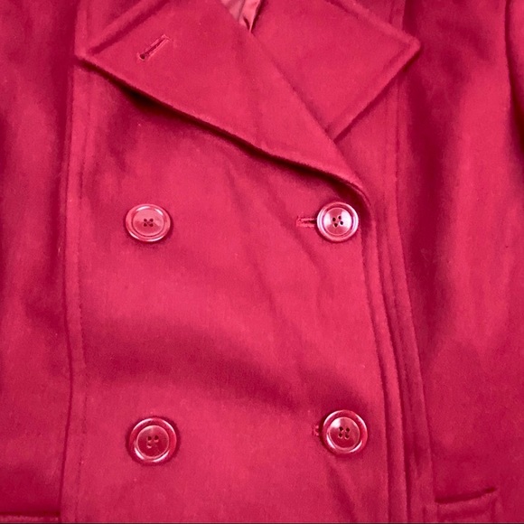 Gallery Collection GC Red Classic Wool Double Breasted Peacoat Vtg Button Front - Picture 6 of 16